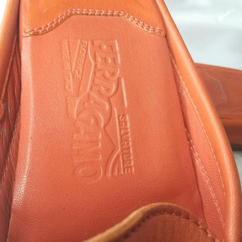 Salvatore Ferragamo Gancini Mule Women's Shoes Size 5 B Burnt Orange